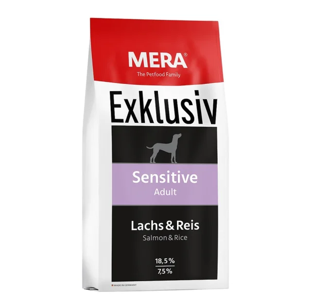 Сухий корм Mera Exclusiv Sensitive Adult Lachs-Reis для чутливих собак, з лососем та рисом, 15 кг