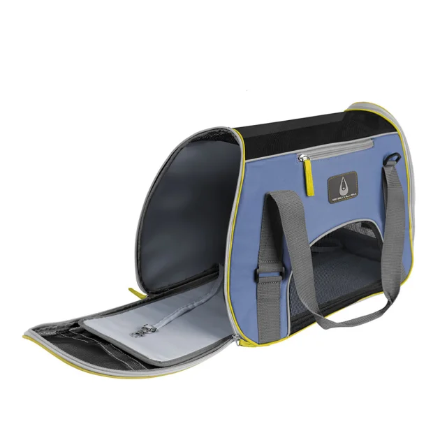 Сумка-переноска Collar для собак и кошек весом до 6 кг, нейлон, серо-голубая, 43×20×33 см