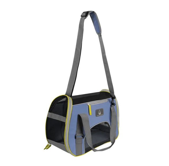 Сумка-переноска Collar для собак и кошек весом до 6 кг, нейлон, серо-голубая, 43×20×33 см