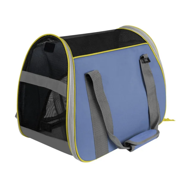 Сумка-переноска Collar для собак и кошек весом до 6 кг, нейлон, серо-голубая, 43×20×33 см