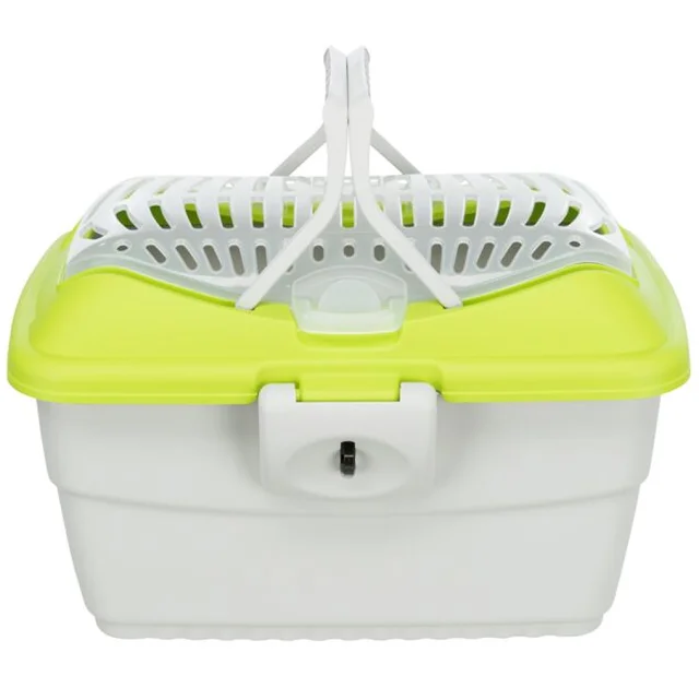 Переноска Trixie Mini-Capri Transport Box для грызунов, весом до 2 кг, 40×22×30 см, светло-серая/зелёная