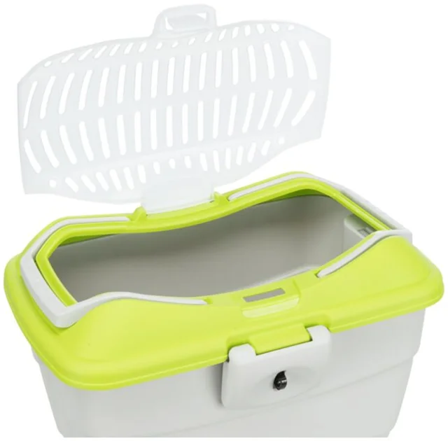 Переноска Trixie Mini-Capri Transport Box для грызунов, весом до 2 кг, 40×22×30 см, светло-серая/зелёная