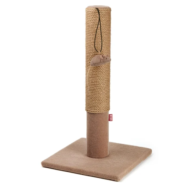 Дряпка Kareline для кошек, джут, с игрушкой, 10×67 см