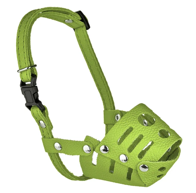 Намордник Kareline для собак маленьких порід, з м'якої шкіри, з пластиковою пряжкою, M, 6.5 см/19 см