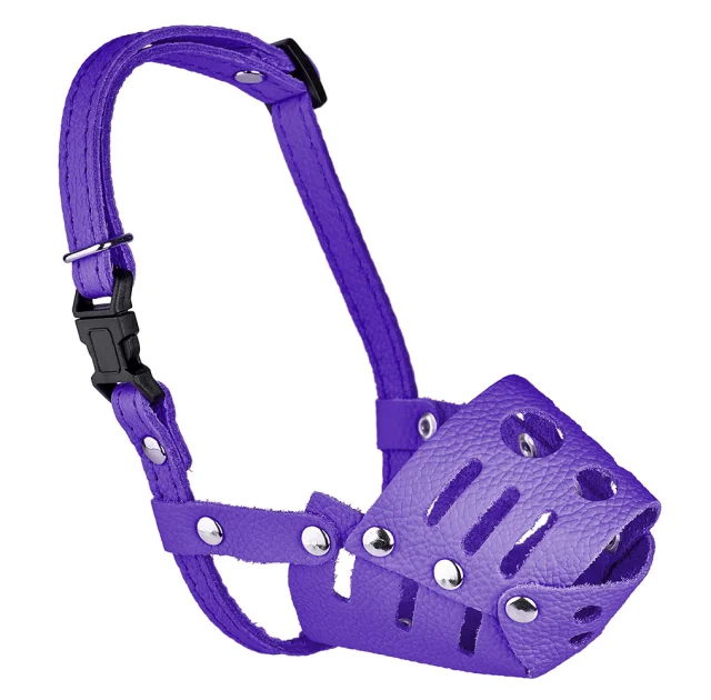 Намордник Kareline для собак маленьких порід, з м'якої шкіри, з пластиковою пряжкою, M, 6.5 см/19 см