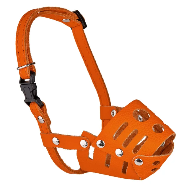 Намордник Kareline для собак маленьких порід, з м'якої шкіри, з пластиковою пряжкою, M, 6.5 см/19 см