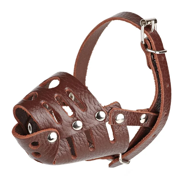 Намордник Kareline для собак малых пород, из ременной кожи, закрытый, M