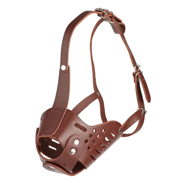 Намордник Kareline для ротвейлера, з ремінної шкіри, закритий, M