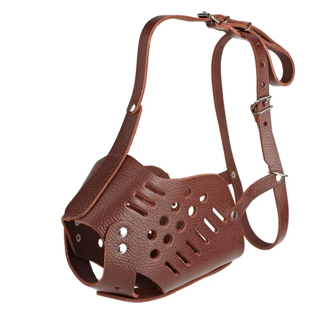 Намордник Kareline для мастіно, з ремінної шкіри, закритий, XL