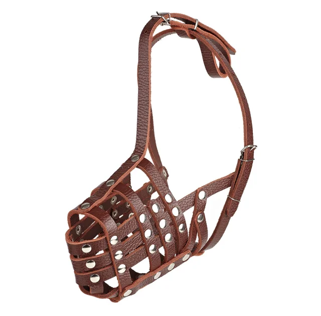 Намордник-сітка Kareline для добермана та коллі, з ремінної шкіри
