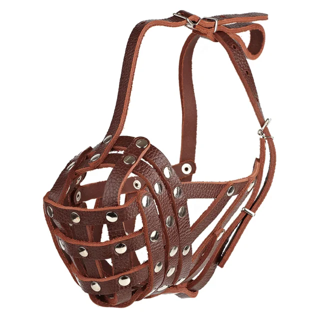 Намордник-сітка Kareline для боксера, з ремінної шкіри