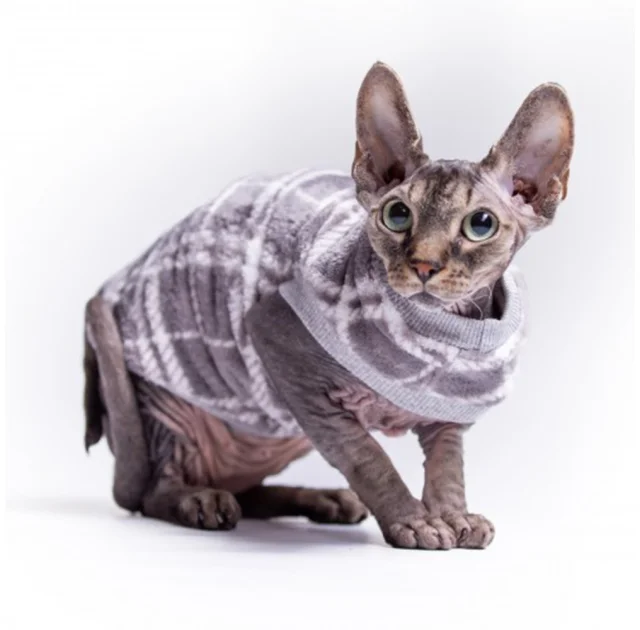 Кофта без рукавів Style Pets GUCH для котів, в клітинку, розмір M+
