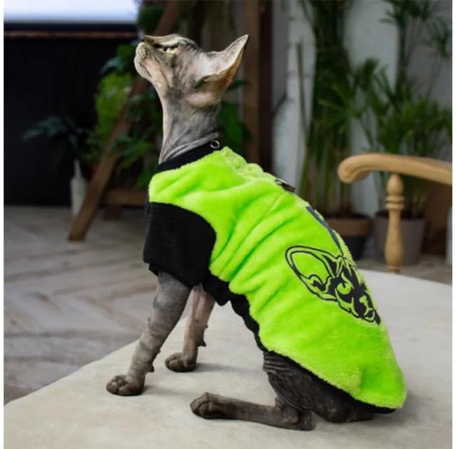 Кофта Style Pets FaceSPS для котів, колір зелений, розмір M-