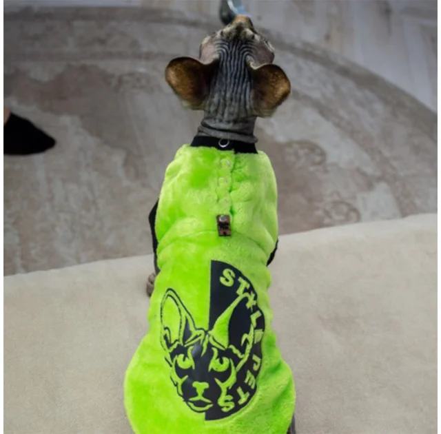 Кофта Style Pets FaceSPS для котів, колір зелений, розмір XS
