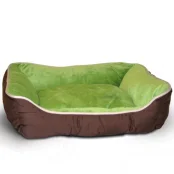 Лежак K&H Self-Warming Lounge Sleeper для собак і котів, зелено-кавовий, 51×40.6×15 см