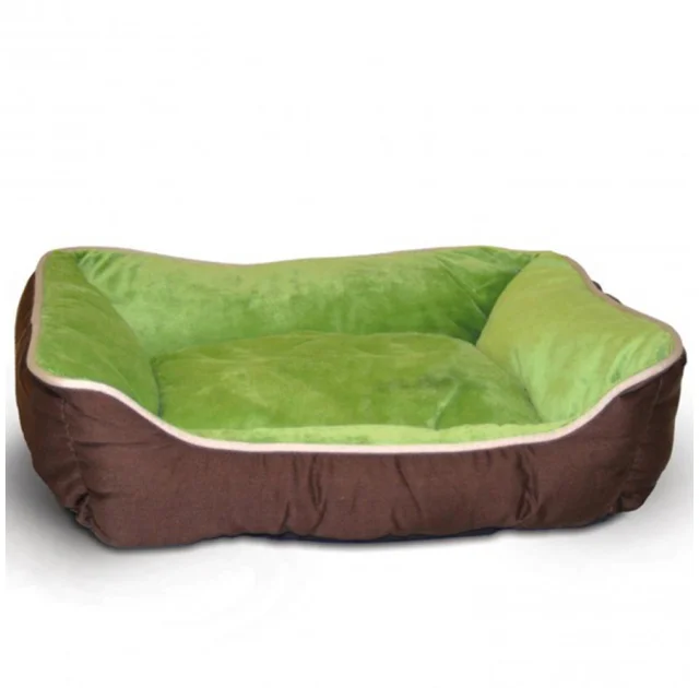 Лежак K&H Self-Warming Lounge Sleeper для собак и котов, зелёно-кофейный, 51×40.6×15 см