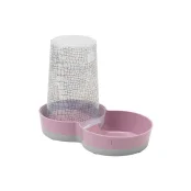 Автокормушка-поилка Moderna Tasty WildLife 2в1 для кошек и собак, пластик, розовая, 1.5 л
