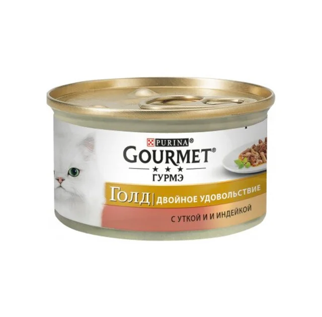 Влажный корм Purina Gourmet Gold для кошек, с уткой и индейкой, 85 г