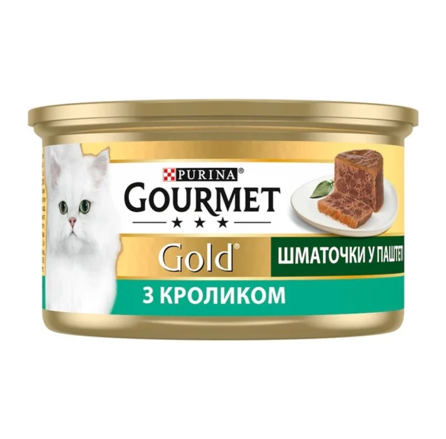 Влажный корм Purina Gourmet Gold для кошек, кусочки в паштете с кроликом, 85 г