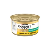 Влажный корм Purina Gourmet Gold Нежные биточки для кошек, с курицей и морковью, 85 г