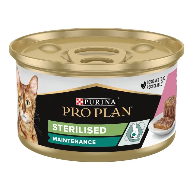 Влажный корм Purina Pro Plan Sterilised для взрослых кастрированных котов, с тунцом и лососем, 85 г