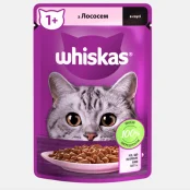 Влажный корм Whiskas для котов, лосось в соусе, 85 г
