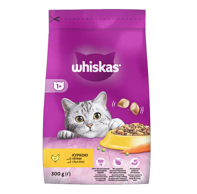 Сухой корм Whiskas для кошек, с курицей, 300 г