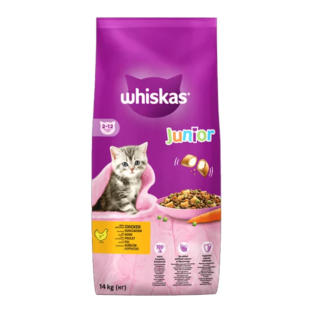 Сухой корм Whiskas для котят, с курицей, 14 кг