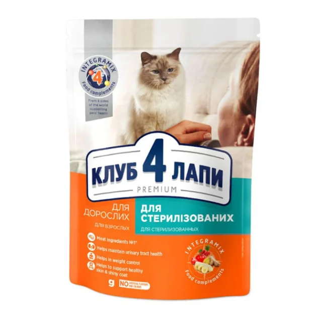 Влажный корм Клуб 4 Лапы Premium для стерилизованных кошек, с курицей в желе, 80 г