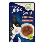 Вологий корм Purina Felix Soup для котів, суп з яловичиною, 48 г