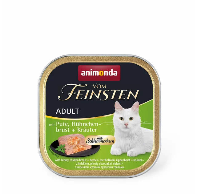 Консервы Animonda Vom Feinsten паштет для кошек, с индюшиной, кур комков, травами, 100 г