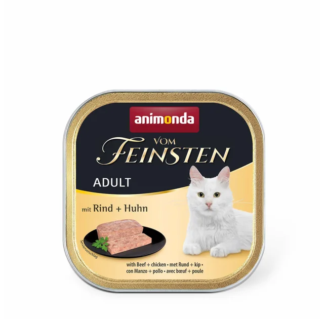 Консервы Animonda Vom Feinsten паштет для кошек, с говядиной и курицей, 100 г