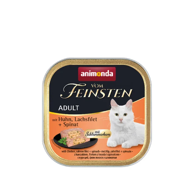 Консервы Animonda Vom Feinsten паштет для кошек, с курицей, лососем и шпинатом, 100 г