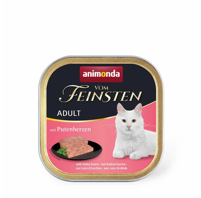 Консервы Animonda Vom Feinsten паштет для кошек, с индюшачьими сердцами, 100 г