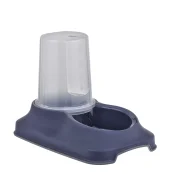 Миска Irak Plast для собак и кошек, с контейнером для воды и корма, 1.5 л, синяя