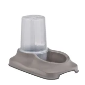 Миска Irak Plast для собак и кошек, с контейнером для воды и корма, 1.5 л, бежевая