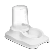 Миска Irak Plast для собак и кошек, с контейнером для воды и корма, 1.5 л, белая