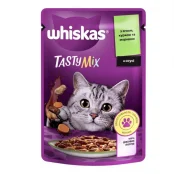 Влажный корм Whiskas Tasty Mix для кошек, ягненка с курицей и морковью, 85 г