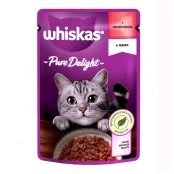 Влажный корм Whiskas Pure Delight для кошек, говядина в желе, 85 г