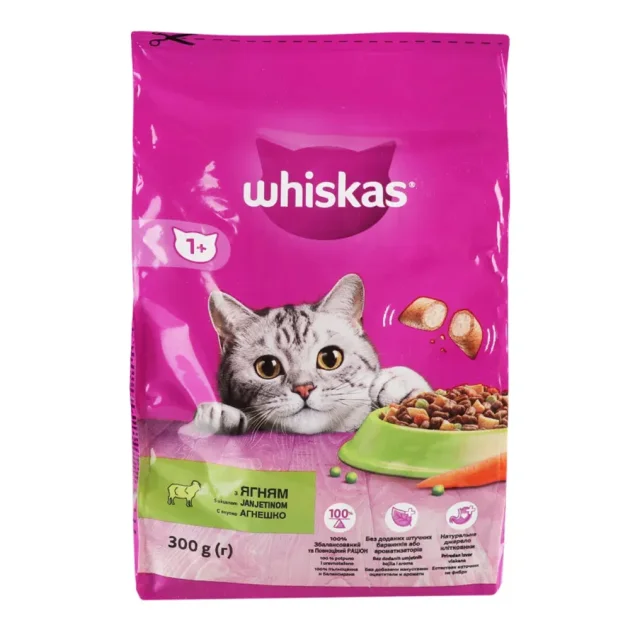 Сухой корм Whiskas для кошек, с ягненком, 300 г
