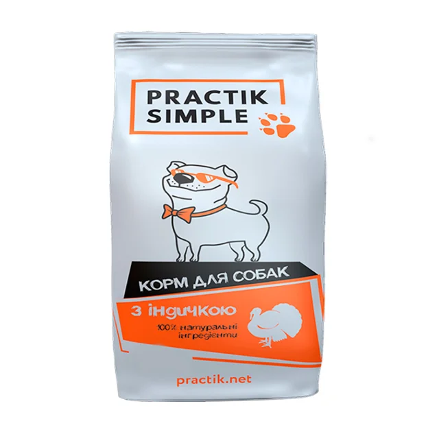 Сухий корм Practik Simple для дорослих собак, з індичкою, 5 кг
