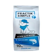 Сухой корм Practik Simple для взрослых кошек, с лососем, 10 кг