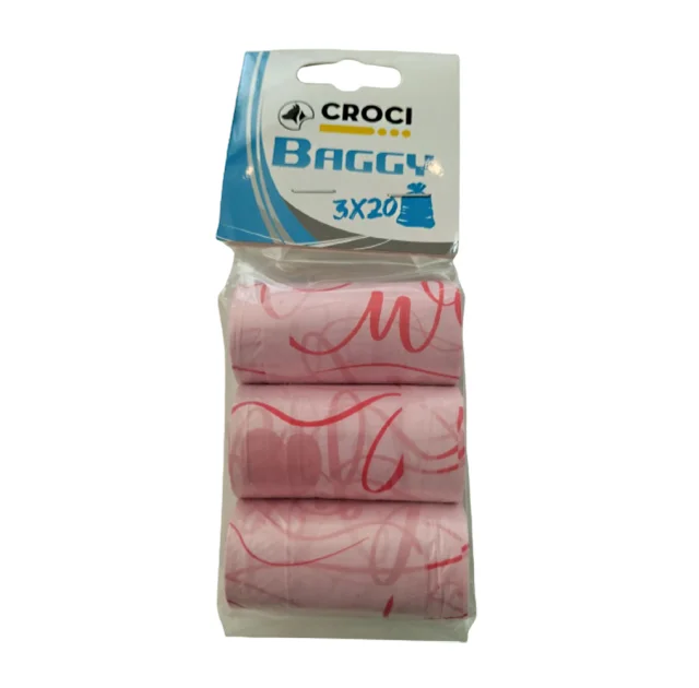 Пакети Croci DogBag для собачих фекалій, в сердечко, 3 рулони по 20 штук