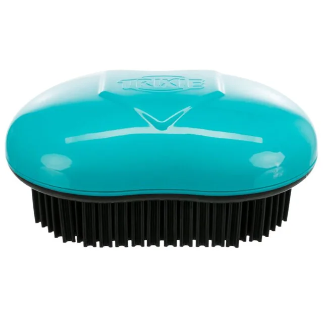 Щітка Trixie Upholstery Textile Brush для видалення шерсті з меблів та текстилю, 7×10 см, чорно-бірюзова