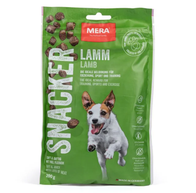 Ласощі Mera Snacker Lamm для собак, м'які снеки з ягням, 200 г