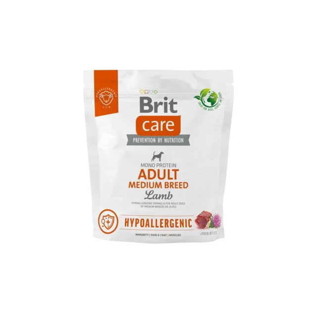 Сухий корм Brit Care Dog Hypoallergenic Adult Medium Breed для дорослих собак середніх порід, з ягням, 1 кг