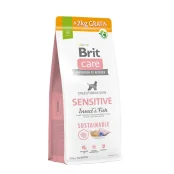 Сухой корм Brit Care Dog Sustainable Sensitive для собак с чувствительной кожей, насекомые и рыба, 12+2 кг
