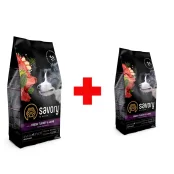Сухий корм для собак середніх порід Savory, зі свіжим м’ясом індички і ягняти, Акція 3+1 кг