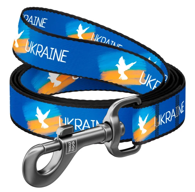 Поводок Waudog Nylon для собак, рисунок "Флаг", нейлоновый, размер S, 15 мм, 122 см