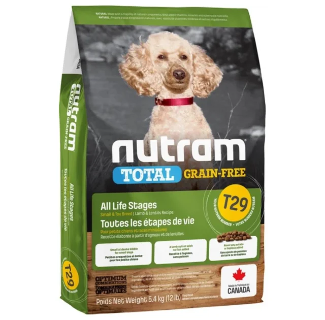 Сухий корм T29 Nutram Total Grain-Free беззерновий для дрібних порід собак, з ягням і овочами, 5.4 кг